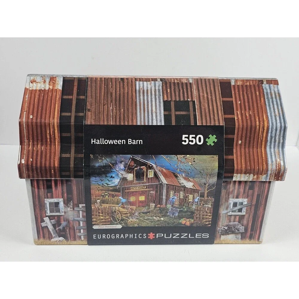Eurographics Haunted Barn Halloween 550 Piece Puzzle with Collectible Tin